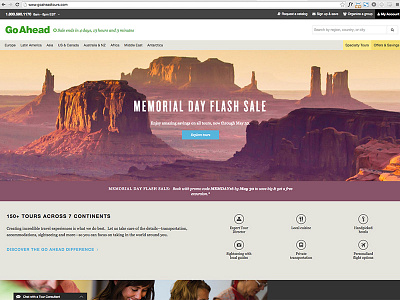 Homepage take-over for Memorial Day landing page national parks promo promotional website