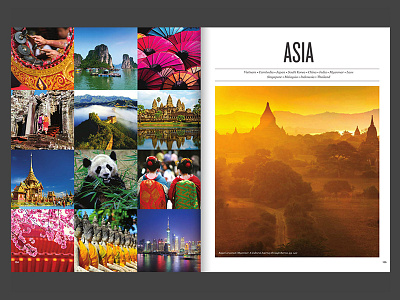 Catalog opening spread {Asia} magazine print print design travel travel magazine