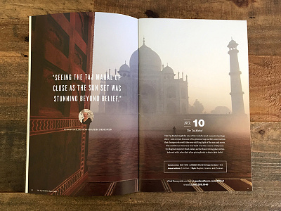Taj Mahal Spread magazine print print design travel travel magazine