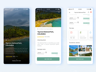 Colombian Tourism App beach colombia mobile app sketch app tour guide tourism ux ui uxuidesign