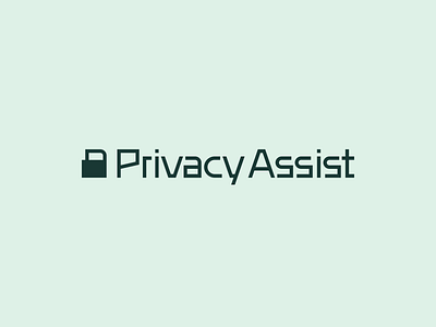 PrivacyAssist brand identity branding custom type financial green logo logotype minimal privacy protection safety security soft startup support typography