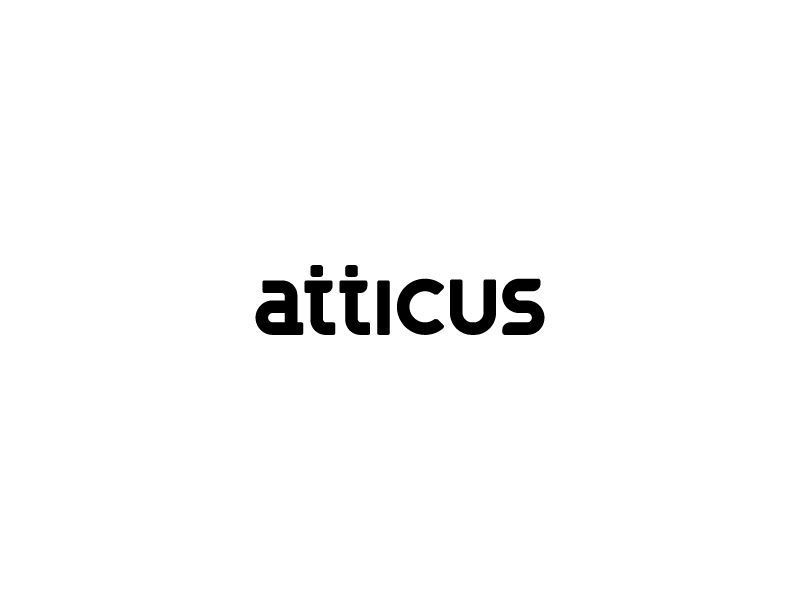 Atticus WIP custom law logo modern type typography