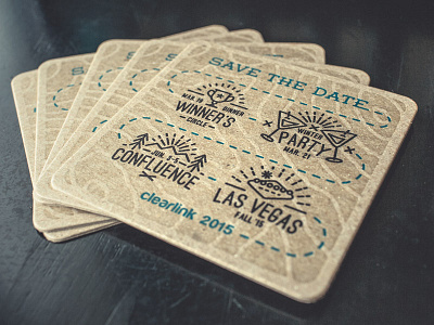 Save the Date - Letterpressed Coasters coaster conference icons letterpress logo print retro vintage