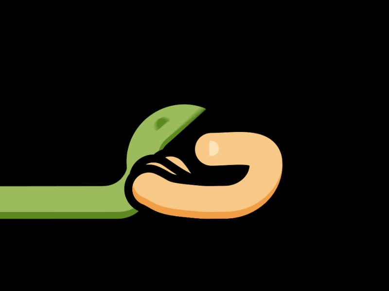 Animated Snake Logomark after effects gif hand keyframed logo logomark shapes snake vector