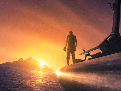 Kevin Costner's Best Role digital painting illustration photoshop waterworld