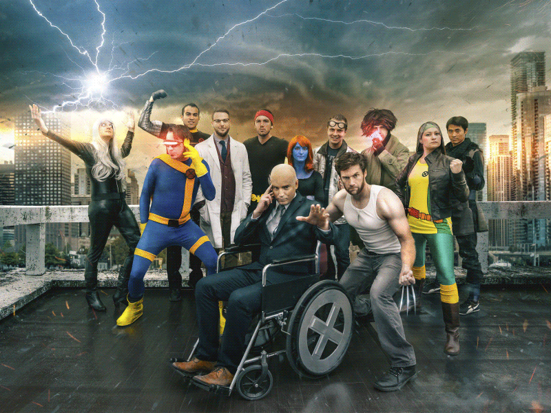 X Men Halloween - Before and After gif halloween photoshop process super hero