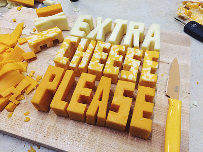 Extra Cheese Please – Cheese Type cheese editorial food food lettering food type food typography hand lettering headline illustration lettering type typography