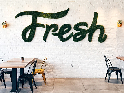 Fresh Mural branding fresh hand-drawn hand-lettering lettering mural restaurant restaurant branding type mural typography