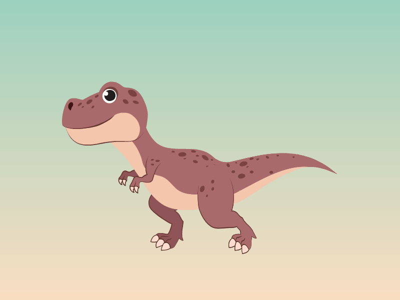 T-Rex walking animate cc animation character flash frame by frame loop animation motion walking cycle