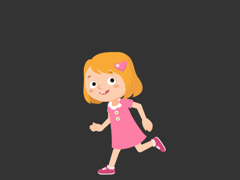 Lucy Running01 animate cc animation character flash frame by frame illustration loop animation motion running cycle