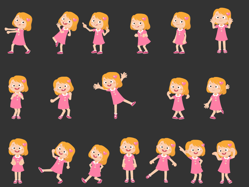 Lucy Dancing Loop animate cc animation character dancing flash frame by frame funny happy face illustration loop animation motion