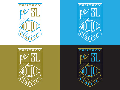 Fantasy Football League Logo club crest fantasy football line shield sports st louis