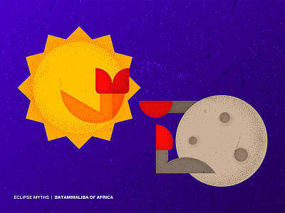 Eclipse Myth | Batammaliba of Africa boxing eclipse illustration legend moon myth sun