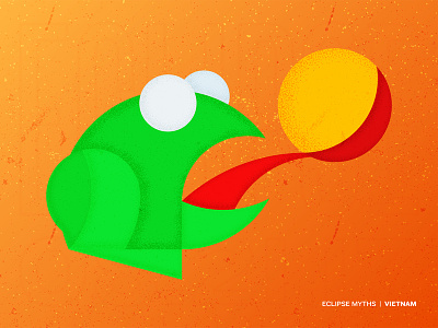 Eclipse Myth | Vietnam eclipse frog illustration legend myth sun