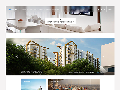 Brigade website brigade minimal modern property developer real estate responsive ui ux website