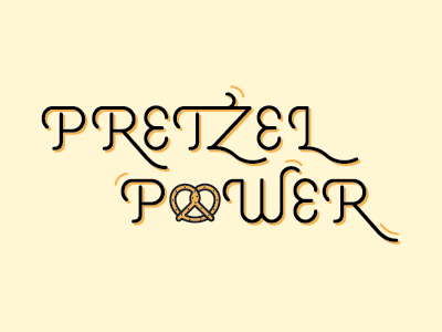 Pretzel Power bread illustration knot pretzel typography