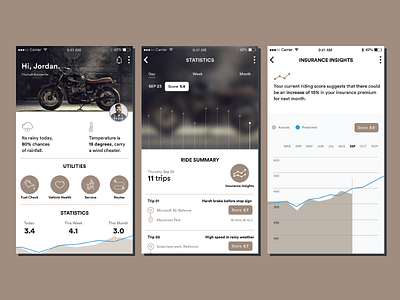 Telematics information for a motor bike