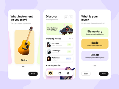 Music Learning Apps apps design figma graphic design indonesia redesign ui ux