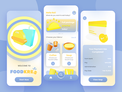 Food App- 3D Icon app design figma food graphic design illustration indonesia ui ux