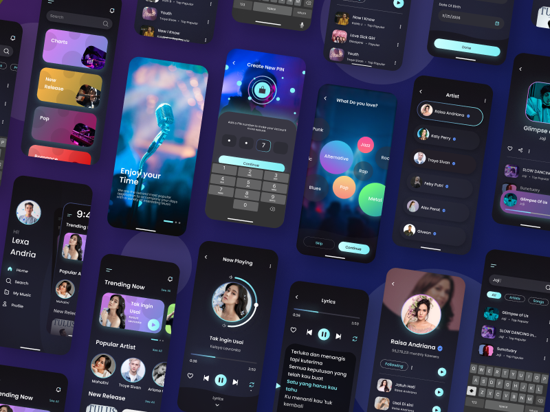 Music Player - UI Mobile App by Ru'ya Shadiqa on Dribbble