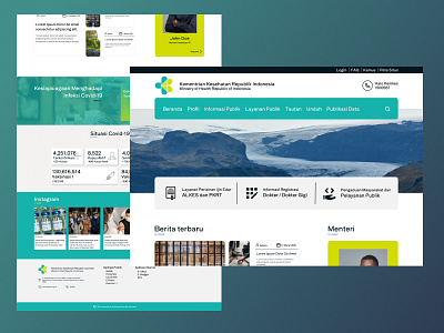 Redesign landing page, ministry of health exploration landing pages ui