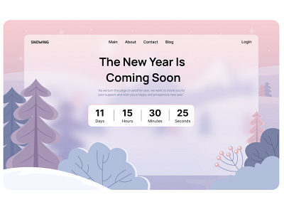 New Year Countdown - Landing Page Concept exploration landing page new year ui winter