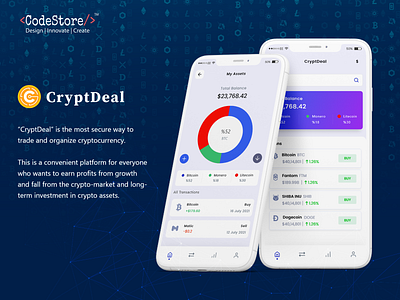 CryptDeal App blockchain cryptocurrency digitalcurrency mobileapp nftmarketplace onlinetrading ui ux