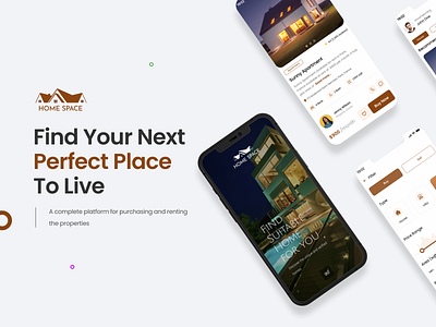 Home Space | Real Estate 3d 99 acres branding case study design graphic design home app home finder illustration logo mobile app development motion graphics real estate real estate app renting house typography ui ux vector web app development