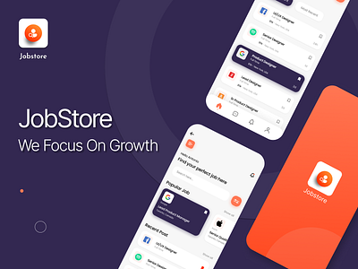 JobStore - A Perfect Place to Find a Job animation branding case study codestore design graphic design hiring hiring portal illustration job finder job finding job platform job portal jobs mobile app development recruitment typography ui ux web app development