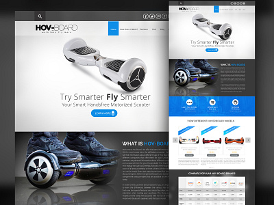 Hovboard branding graphic design homepage illustrator logo motion graphics photoshop scooter socialmedia template ui website webtemplate