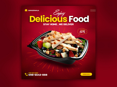 Delicious Food Post design , Social Media