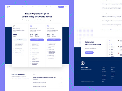 Conclave — Pricing branding community community builder conclave landing page modern pricing page web web page webdesign website