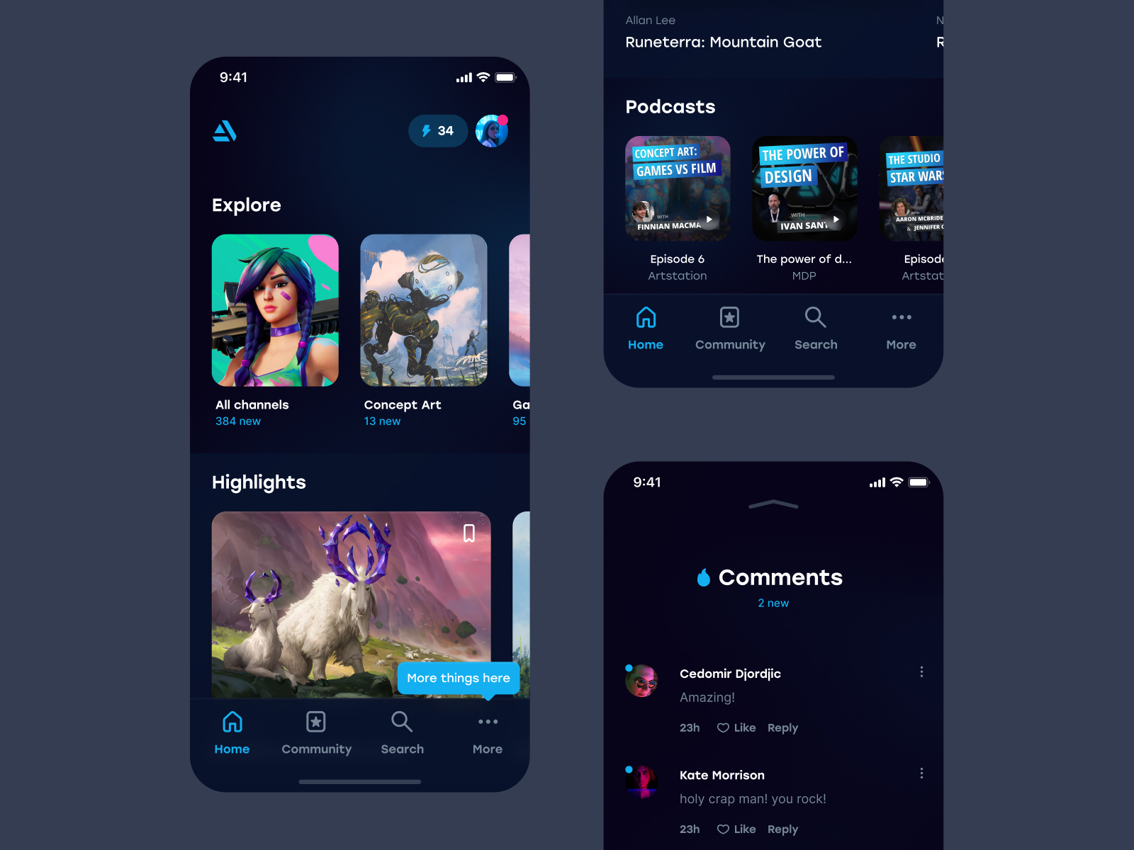 Artstation Mobile application concept by Valera Pieŭnioŭ on Dribbble