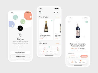 Sixwines | UI concept app concept branding feed app home home feed mobile app mobile product product product concept recommendations sixwines ui wine wine app wine branding wine delivery wines