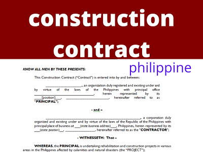 construction contract sample philippines word template by Sample