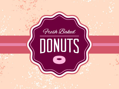 Donut label badge baked bakery donut food fresh label pink tag