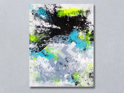 "Return Trip" Acrylic Painting abstract acrylic background graffiti graphic grunge monooprint paint painting paper print splatter stencil