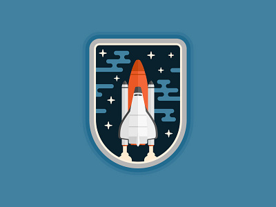 Space Shuttle Badge aeronautics badge emblem flight launch nasa rocket shuttle space vector