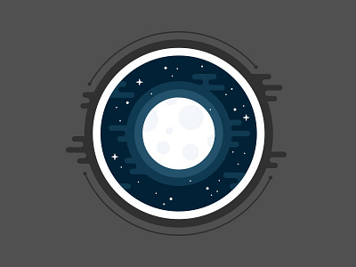 Moon Illustration abstract badge crater emblem glow illustration lunar moon planet space universe vector