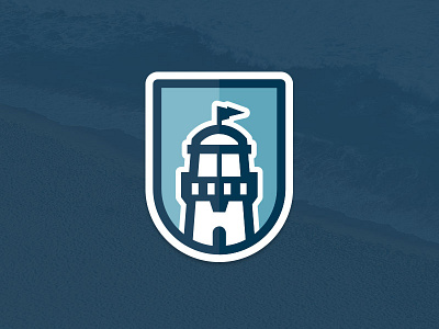 Lighthouse Badge badge emblem graphic house icon light lighthouse logo maritime shield signal warning