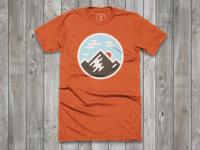 The Mountain badge cotton bureau emblem graphic illustration mountain orange shirt t shirt vector