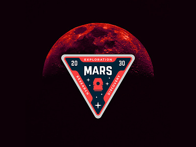 Mars Patch badge emblem exploration interstellar mars mission nasa patch planet space travel
