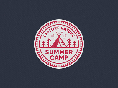 Camp Badge badge camp illustration retro summer teepee tent vector vintage