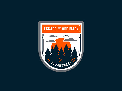 Departwest Badge apparel badge camping departwest design emblem escape the ordinary graphic tshirt vector woods