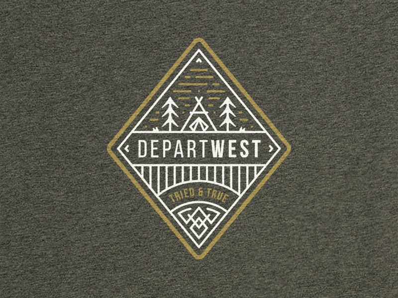 DEPARTWEST Tried & True Graphic diamond tried true departwest tent camping badge illustration vector graphic t-shirt apparel
