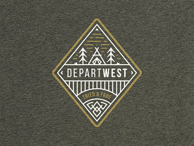 DEPARTWEST Tried & True Graphic apparel badge camping departwest diamond graphic illustration t shirt tent tried true vector