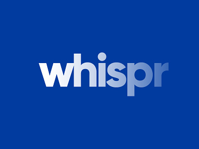 Whispr logo branding design fade faded logo logotype text typography vector whispr white wordmark