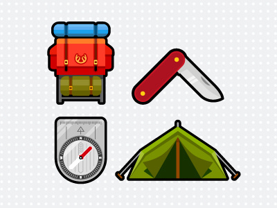 Camping graphics backpack blade boy scout camping compass equipment gear knife outdoors pack scout swiss army knife tent