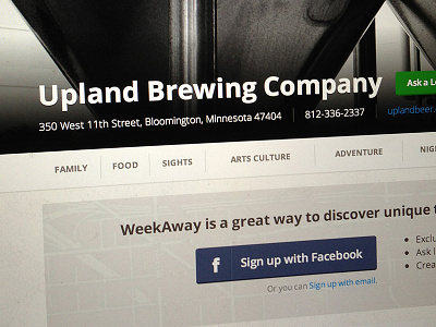 WeekAway Launched business page weekaway