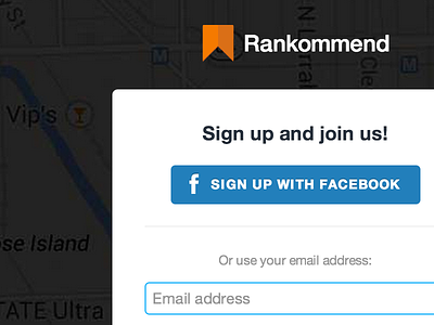 Signup page CSS'd css facebook flat html map signup